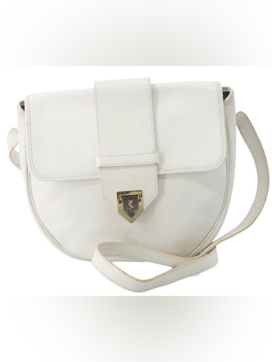Yves Saint Laurent Handbags - YVES SAINT LAURENT WHITE LEATHER CROSSBODY BAG